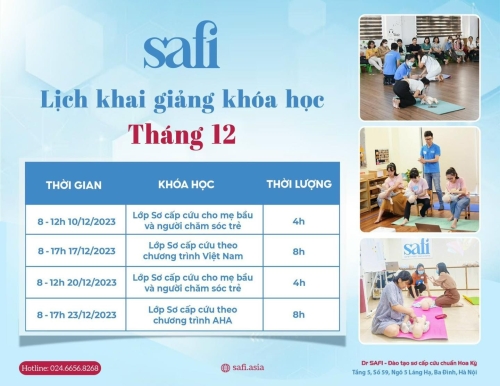 Lịch khai giảng lớp học Sơ cấp cứu tháng 12 