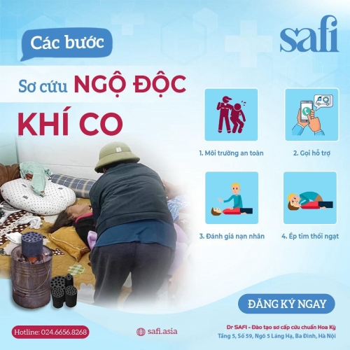 NGỘ ĐỘC KHÌ CO: CÁC BƯỚC SƠ CỨU NGỘ ĐỘC KHÍ CO