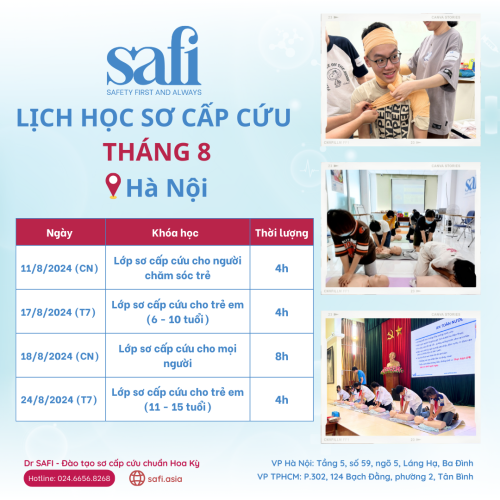 KHAI GIẢNG KHÓA HỌC SƠ CẤP CỨU THÁNG 8: KỸ NĂNG VÀNG TRONG TÌNH HUỐNG SỨC KHỎE KHẨN CẤP