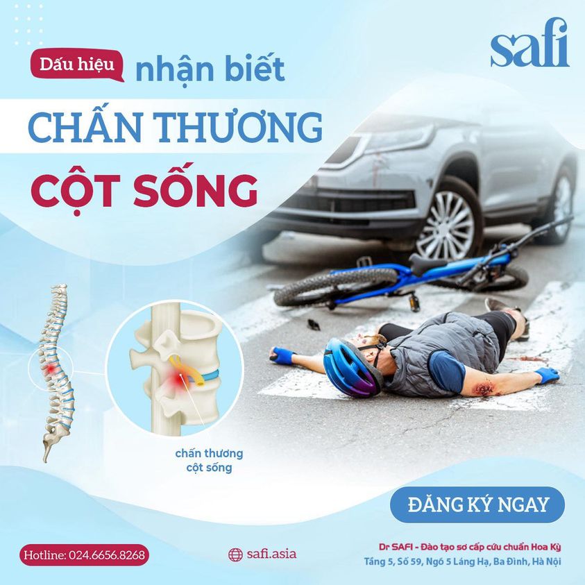 dấu hiệu nhận biết của chấn thương cột sống - SAFI sơ cấp cứu