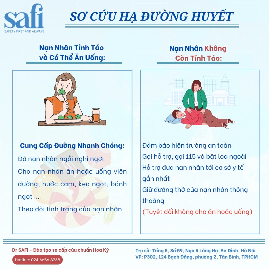 SAFI sơ cấp cứu - Hạ đường huyết và cách khắc phục